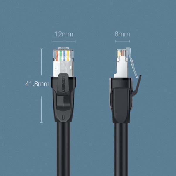 Patchcord kabeļa tīkla kabeļa Ethernet RJ45 Cat 8 T568B 2M