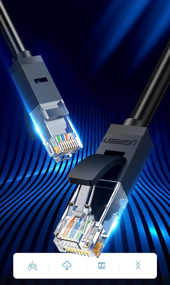 PatchCord kabeļa tīkla kabeļa Ethernet RJ45 CAT 6 UTP 1000Mbps 1M
