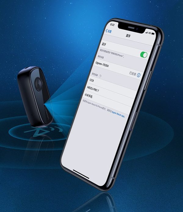 Bluetooth 5.0 Audio Aux APTX, APTX LL Mini Jack Black Sound uztvērējs