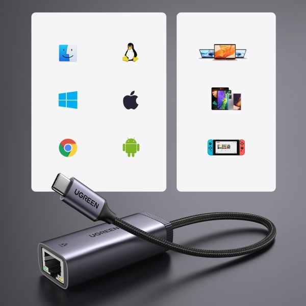 Ārējais USB tīkla kartes tips C - RJ45 1Gbps
