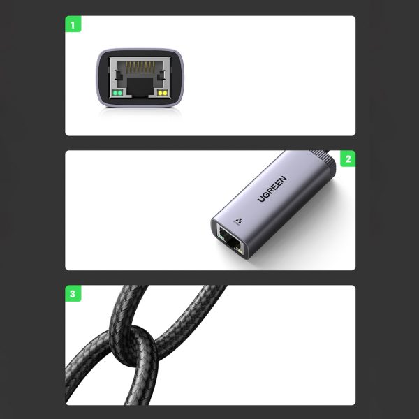 Ārējais USB tīkla kartes tips C - RJ45 1Gbps