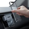 Automašīnas turētājs telefonam kabīnei un 2in1 ventilācijas režģim melns