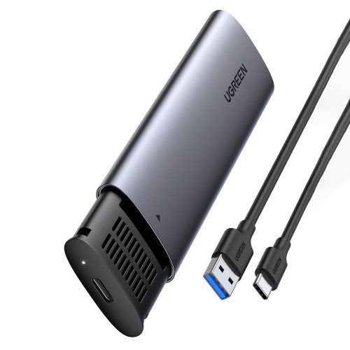 Kabata diska apvalka cietais disks M.2 B-Key SATA 3.0 pelēks + USB kabeļa tips C