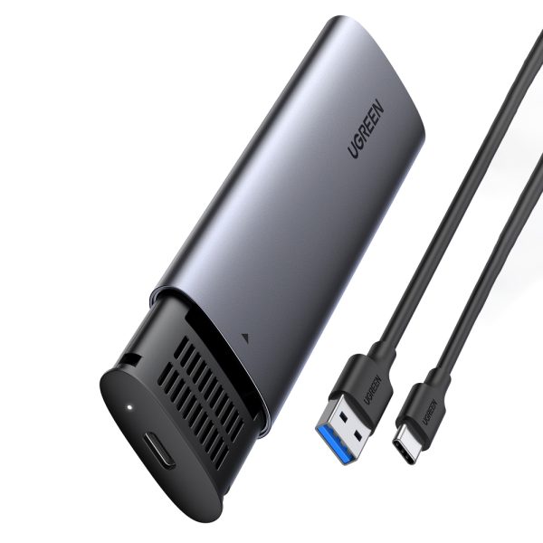 Kabata diska apvalka cietais disks M.2 B-Key SATA 3.0 pelēks + USB kabeļa tips C