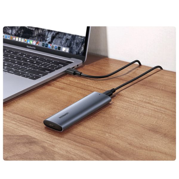 Kabata diska apvalka cietais disks M.2 B-Key SATA 3.0 pelēks + USB kabeļa tips C
