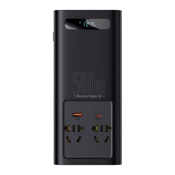 Automašīnas sprieguma sprieguma pārveidotājs 12 V uz 230 V 500W ES un CN spraudnis