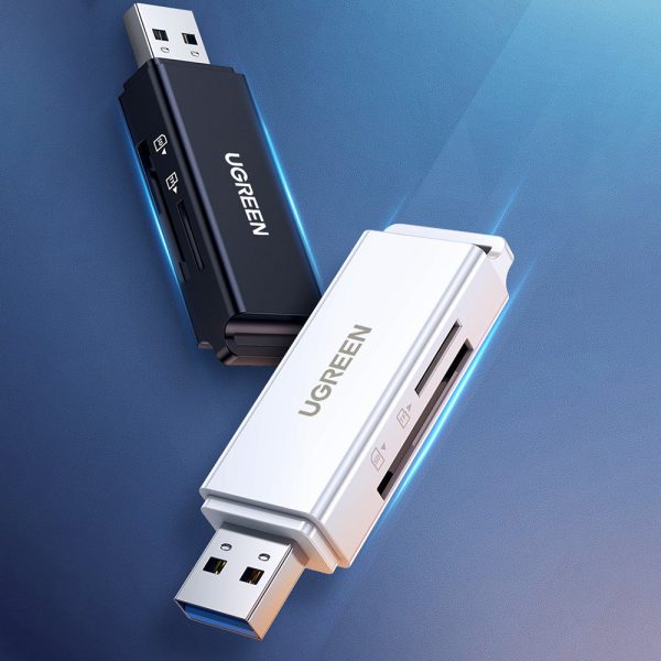 Pārnēsājams TF/SD karšu lasītājs zem USB 3.0 melna