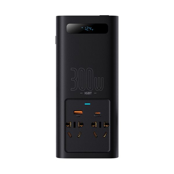 CAR 12V strāvas sprieguma pārveidotājs - 220V IGBT 300W (CN/Eu spraudnis) melns