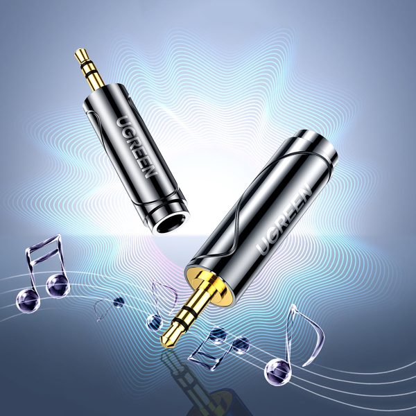 Audio adapteris 3,5 mm (vīrietis) pie 6,35 mm mini ligzda (mātīte) pelēks
