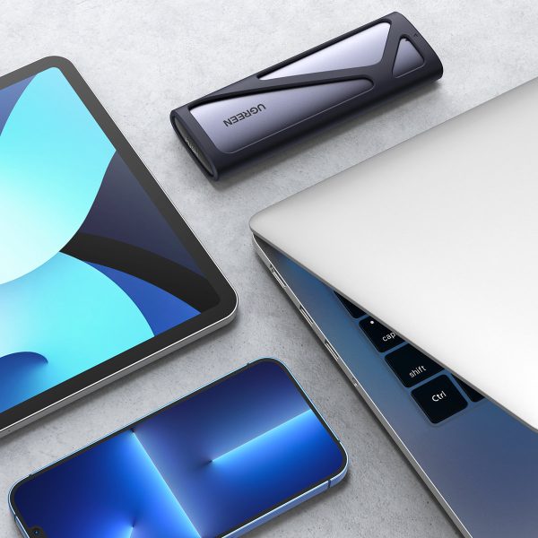 Kabatas korpuss SSD M.2 USB 3.2 Gen 2 Superspeed USB 10Gbps pelēkā krāsā