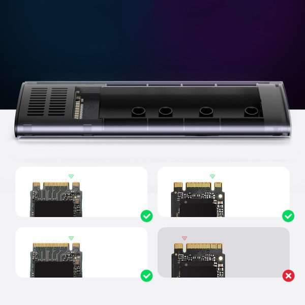 Kabatas korpuss SSD M.2 USB 3.2 Gen 2 Superspeed USB 10Gbps pelēkā krāsā