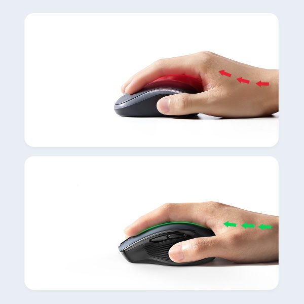 Ergonomiskā bezvadu optiskā pele USB 2,4 GHz 4000dpi melna