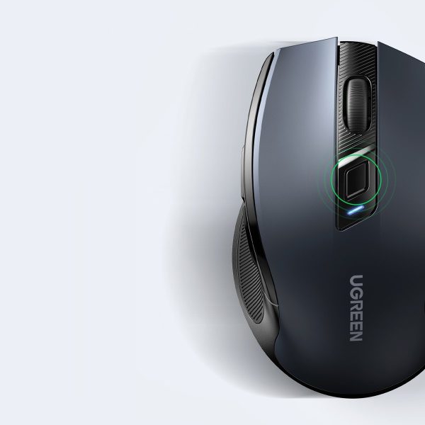 Ergonomiskā bezvadu optiskā pele USB 2,4 GHz 4000dpi melna