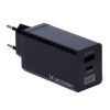 65W GAN lādētājs ar USB USB-C QC 3.0 PD melnajiem portiem