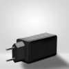 65W GAN lādētājs ar USB USB-C QC 3.0 PD melnajiem portiem