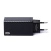 65W GAN lādētājs ar USB USB-C QC 3.0 PD melnajiem portiem