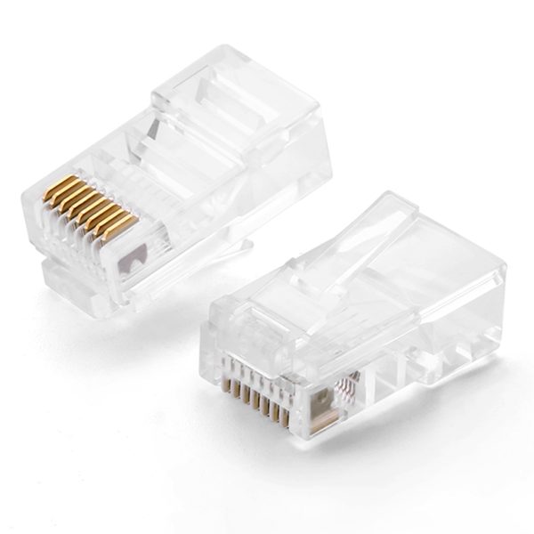 Twist RJ45 8p8c UTP CAT spraudņa gals. 5 5e caurspīdīgi 100gab