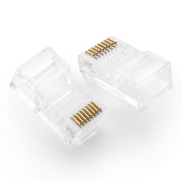 Twist RJ45 8p8c UTP CAT spraudņa gals. 5 5e caurspīdīgi 100gab