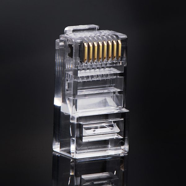 Twist RJ45 8p8c UTP CAT spraudņa gals. 5 5e caurspīdīgi 100gab