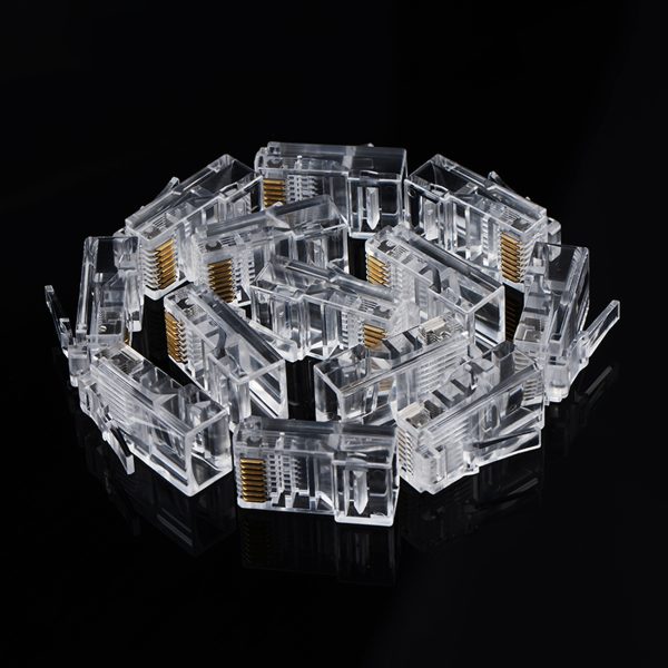 Twist RJ45 8p8c UTP CAT spraudņa gals. 5 5e caurspīdīgi 100gab