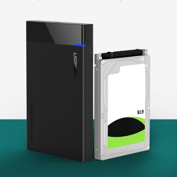 Kabatas korpuss SATA 2,5 '' 6TB USB-C 3.0 melnā krāsā