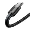 Izturīgs elastīgs kabelis USB microUSB QC3.0 2,4A 0,5 m melns un pelēks
