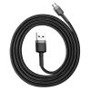 Izturīgs elastīgs kabelis USB microUSB QC3.0 2,4A 1m melns un pelēks