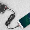 Izturīgs elastīgs kabelis USB microUSB QC3.0 2,4A 1m melns un sarkans