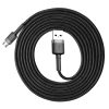 Izturīgs elastīgs kabelis USB microUSB 1,5A 2m melns un pelēks kabelis