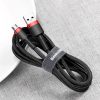 Izturīgs elastīgs kabelis USB microUSB 1,5A 2m melnais un sarkanais kabelis