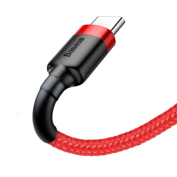 Izturīgs elastīgs USB kabelis USB-C QC3.0 3A 1M RED