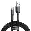 Izturīgs elastīgs USB kabelis USB-C QC3.0 3A 1M melnais pelējums