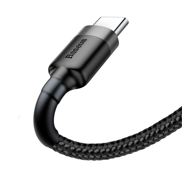Izturīgs elastīgs USB kabelis USB-C QC3.0 3A 1M melnais pelējums