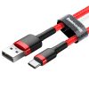 Izturīgs elastīgs kabelis USB-C QC3.0 2A 2m sarkanais kabelis