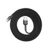Izturīgs elastīgs USB kabeļa USB-C QC3.0 2A 2m melns un pelēks