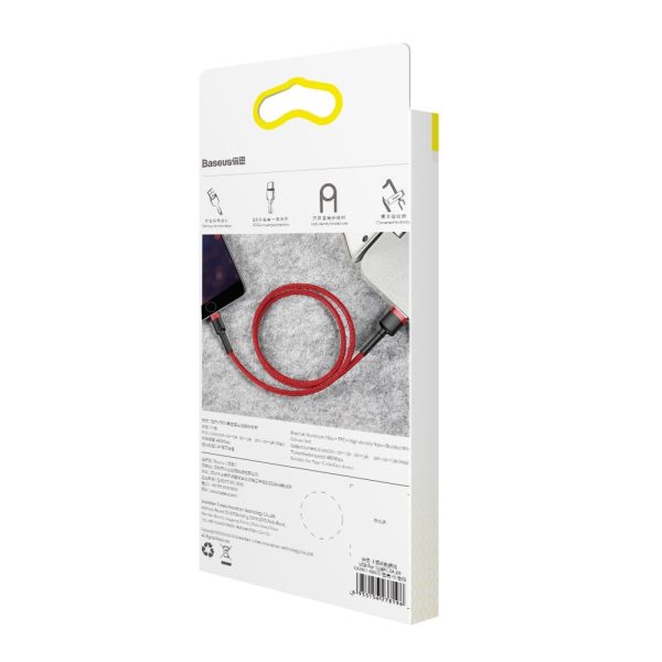 Izturīgs elastīgs kabeļa USB kabelis iPhone zibens QC3.0 2,4A 1m sarkanais