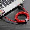 Izturīgs elastīgs kabeļa USB kabelis iPhone zibens QC3.0 2,4A 1m sarkanais