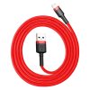 Izturīgs elastīgs kabeļa USB kabelis iPhone zibens QC3.0 2,4A 1m sarkanais