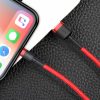 Izturīgs elastīgs kabeļa USB kabelis iPhone zibens QC3.0 2,4A 1m sarkanais