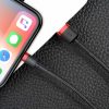 Izturīgs elastīgs kabeļa USB kabelis iPhone Lightning QC3.0 2,4A 1m melns un sarkans