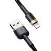 Izturīgs elastīgs kabelis USB kabelis iPhone Lightning QC3.0 1,5A 2m melns un zelts
