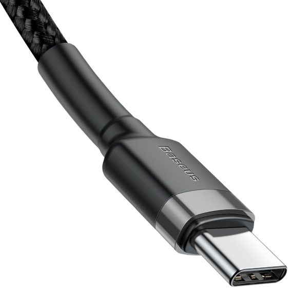 Izturīgs elastīgs kabelis USB-C PD PD 2,0 60W 20V 3A QC3.0 1M Black-Share