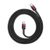 Izturīgs elastīgs kabelis USB-C PD PD 2,0 60W 20V 3A QC3.0 1M Black-Red
