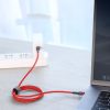Izturīgs elastīgs kabelis USB-C PD PD 2,0 60W 20V 3A QC3.0 1M Black-Red