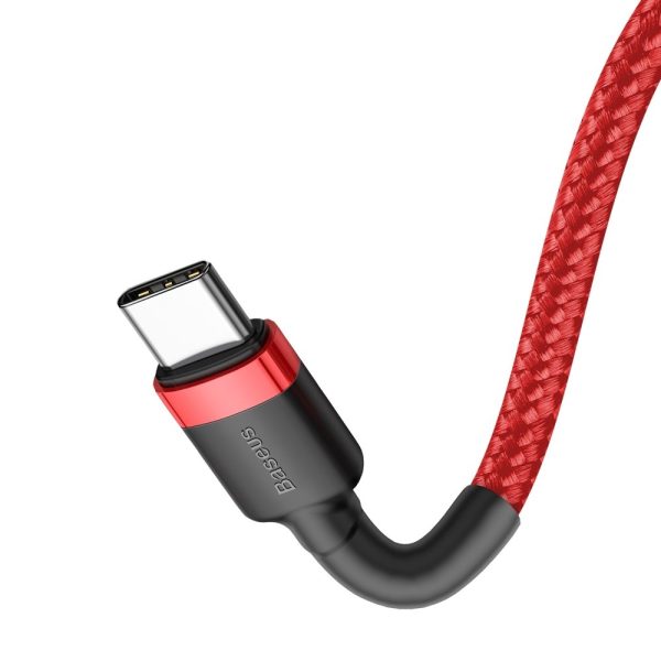 Izturīgs elastīgs kabelis USB-C PD PD 2,0 60W 20V 3A QC3.0 2M RED