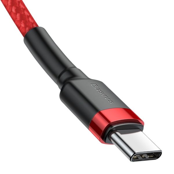 Izturīgs elastīgs kabelis USB-C PD PD 2,0 60W 20V 3A QC3.0 2M RED