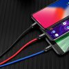 Izturīgs kabelis 3in1 USB microUSB iPhone Lightning USB-C 3,5A 1,2m melns