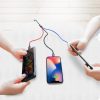 Izturīgs kabelis 3in1 USB microUSB iPhone Lightning USB-C 3,5A 1,2m melns