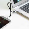 Plakans USB-C USB-C kabelis ar 2A 23 cm rokturi melns