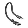 Plakans USB-C USB-C kabelis ar 2A 23 cm rokturi melns